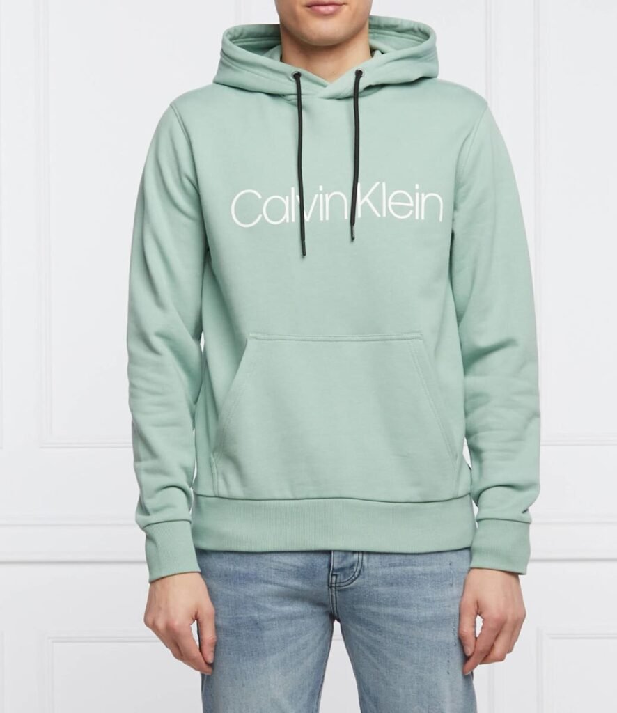 Hoodie logo brodé vert sauge