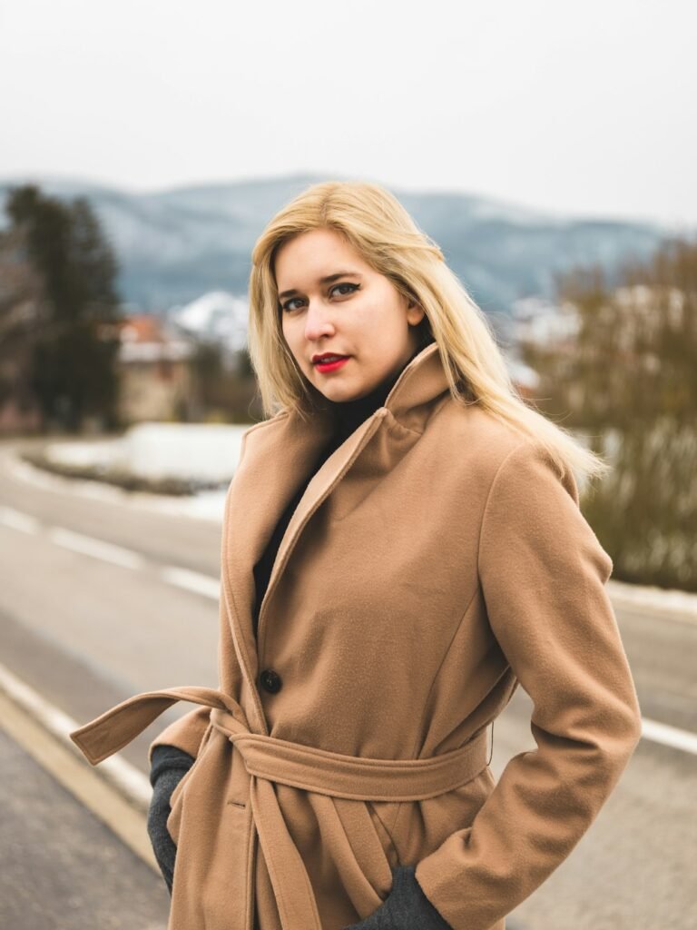 Manteau ceinturé en laine