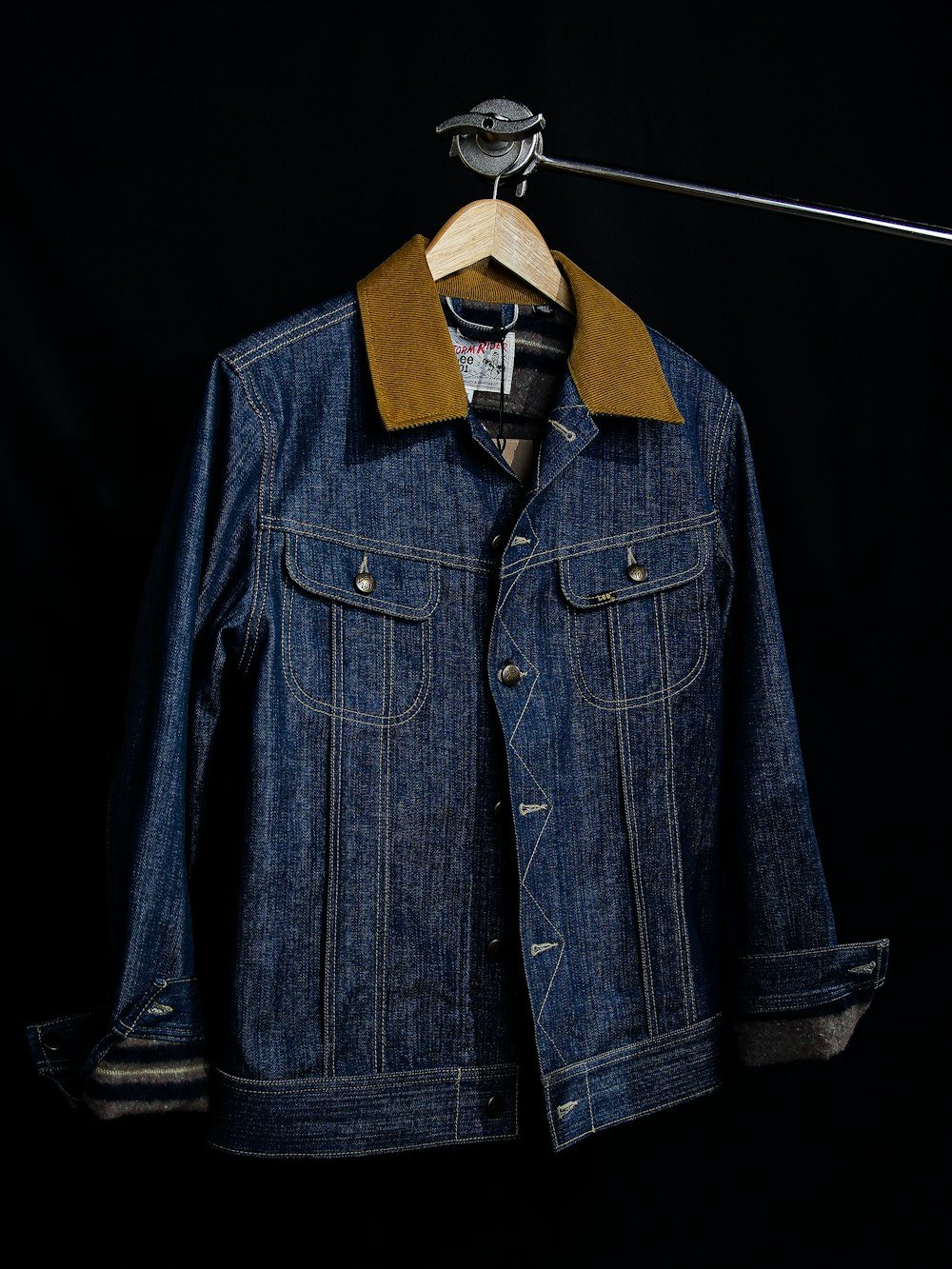 Veste en jean col velours